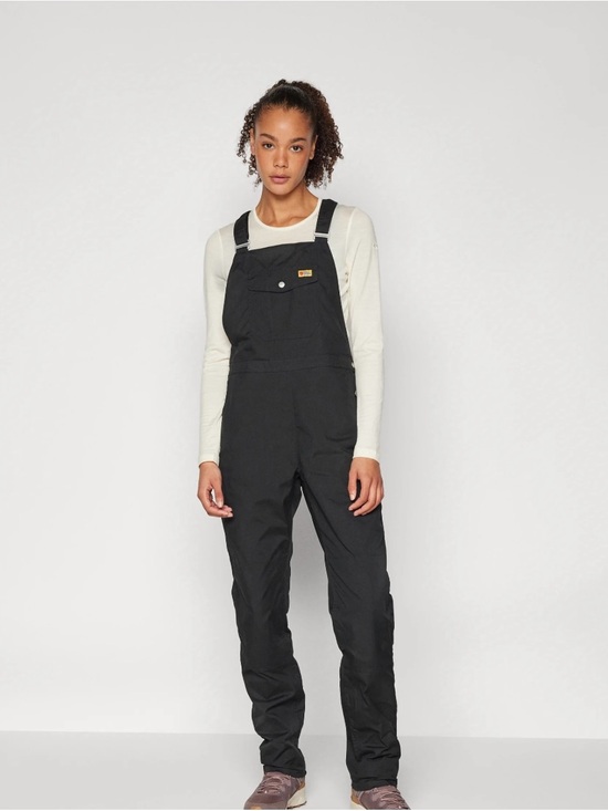 Fjallraven Denim - Fjallraven Black Waxed Vardag Dungaree Trousers Gorpcore Pocket Black Overalls